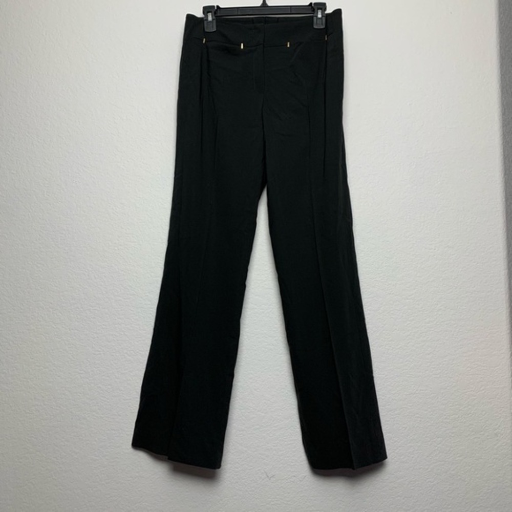 Escada virgin wool black slacks 36 S B4